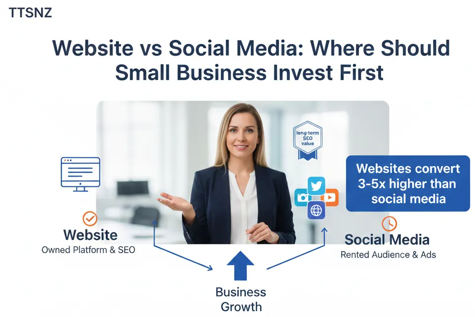 Website vs social media comparison for small businesses