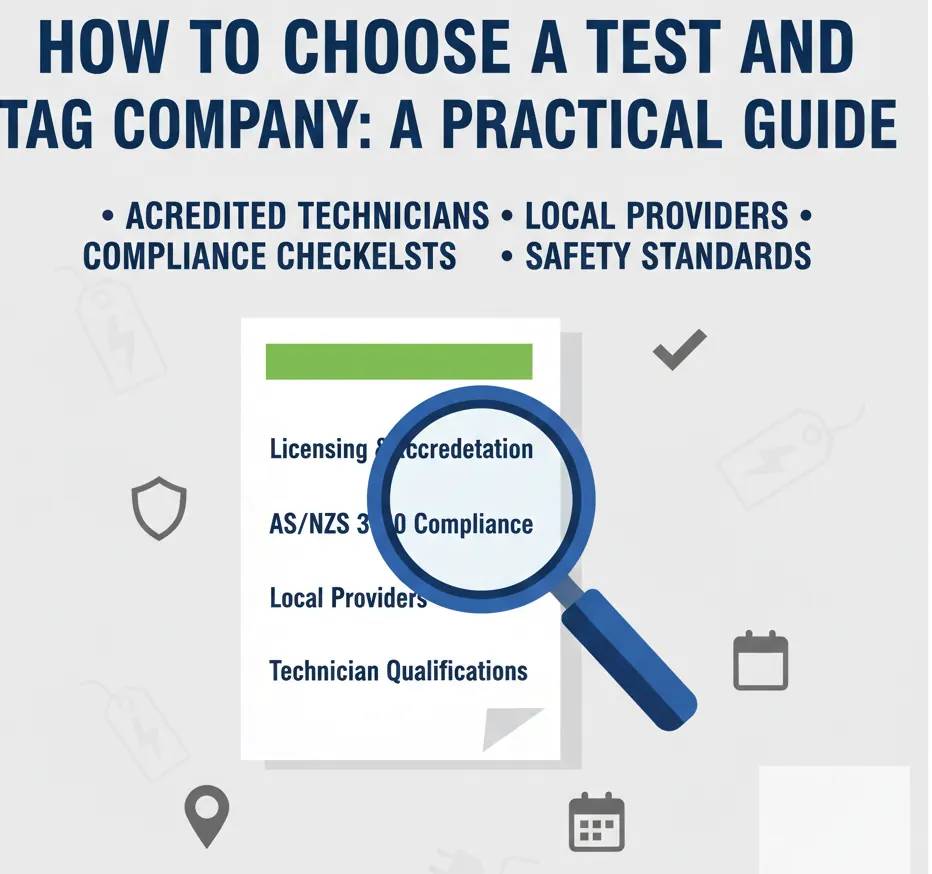 Electrician testing and tagging portable electrical equipment